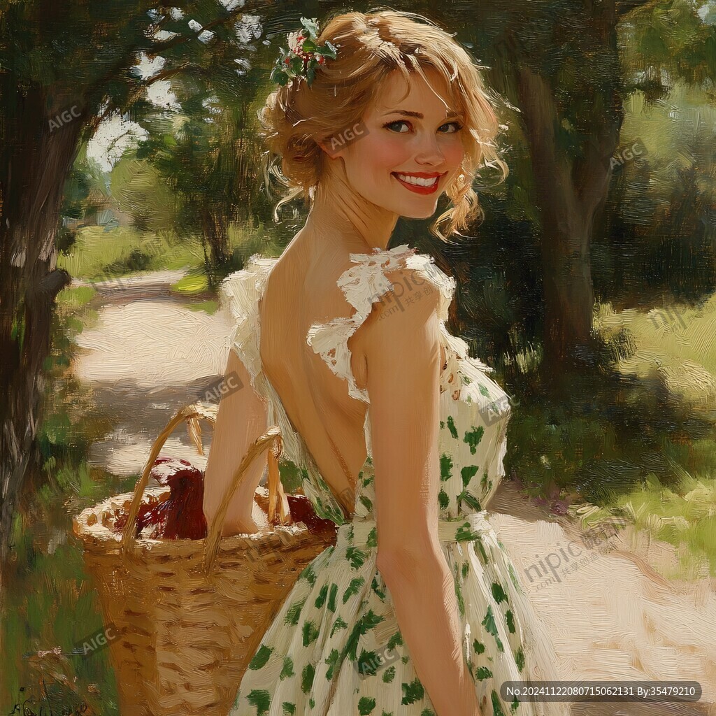 唯美人物油画