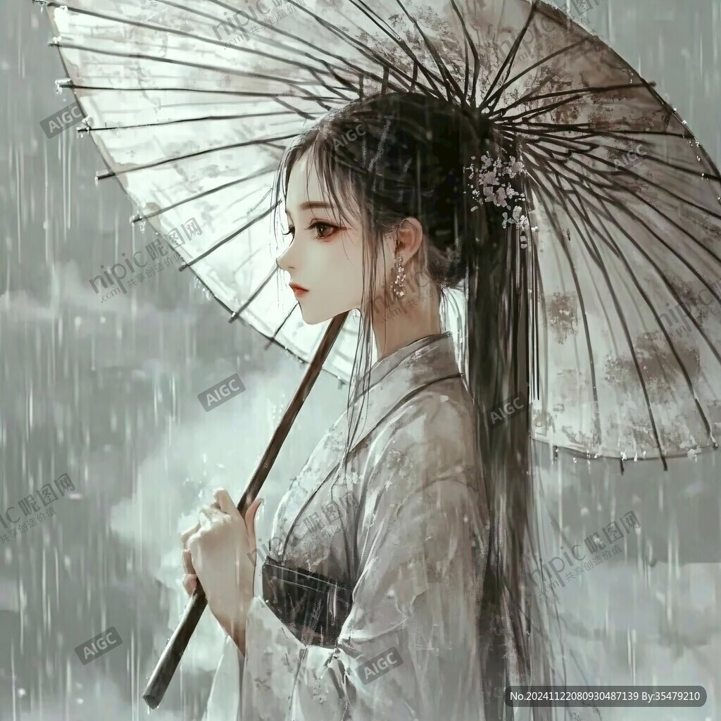 撑伞古风美人