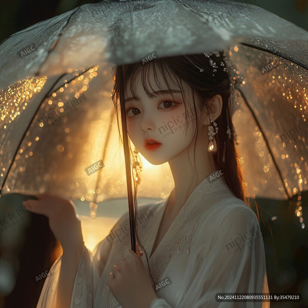汉服美女小伞