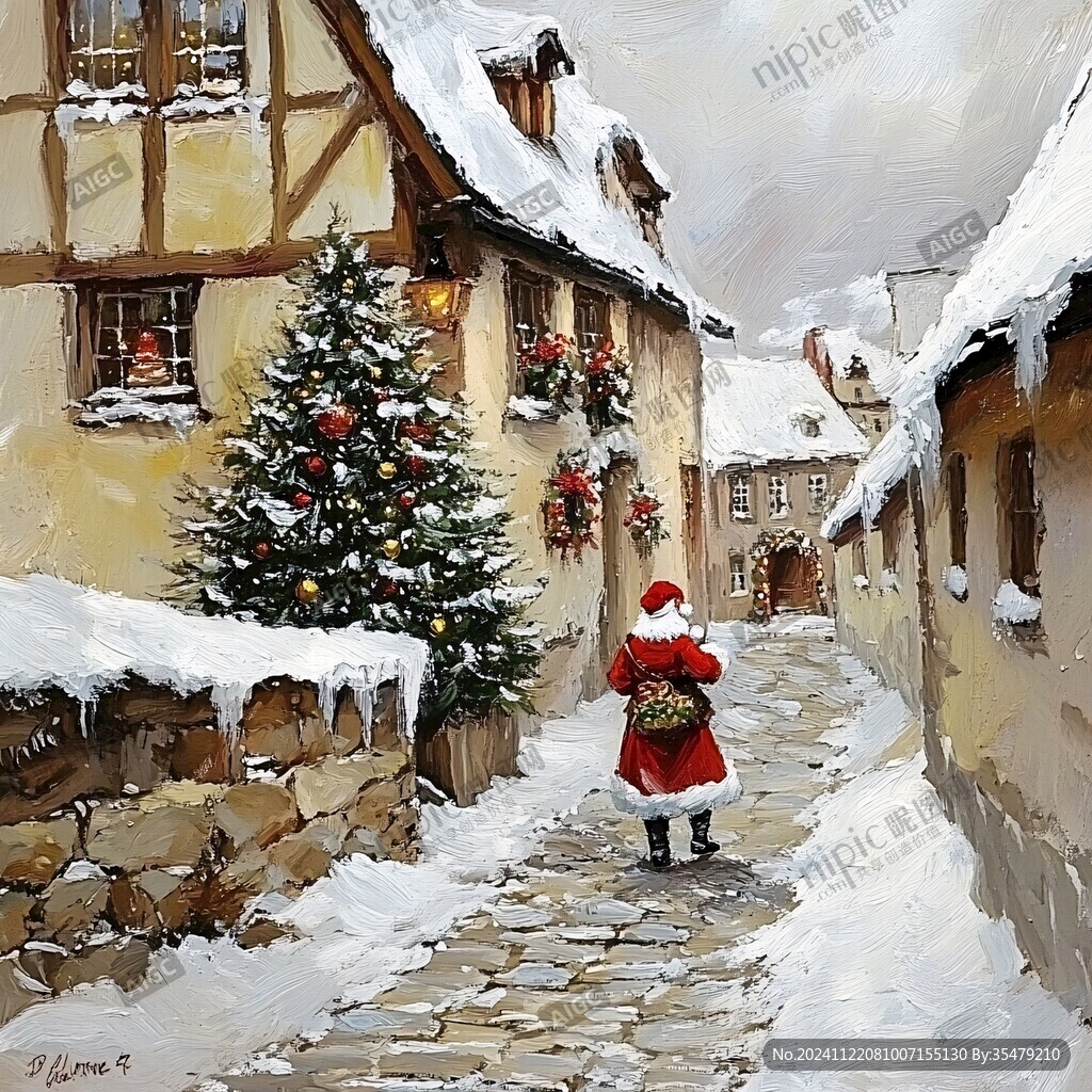 圣诞节油画