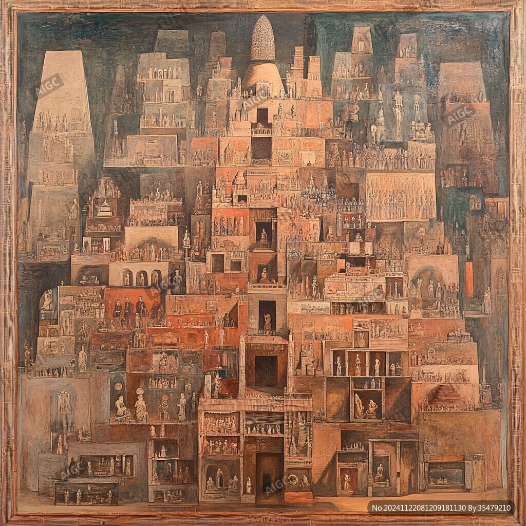 经典建筑铁皮画