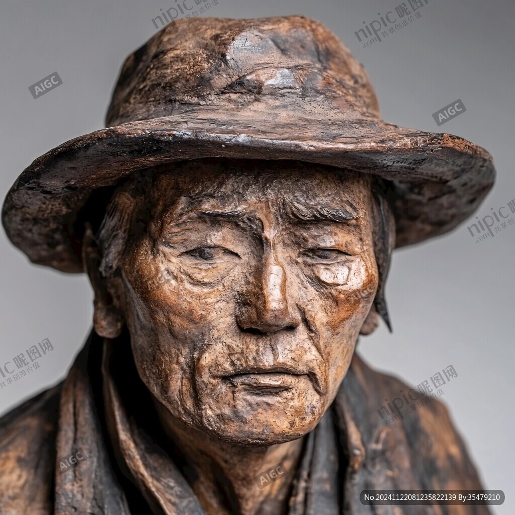 根雕匠人铜像