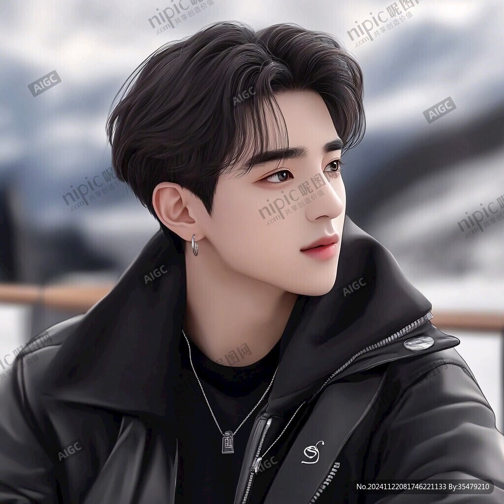 男生头像插画
