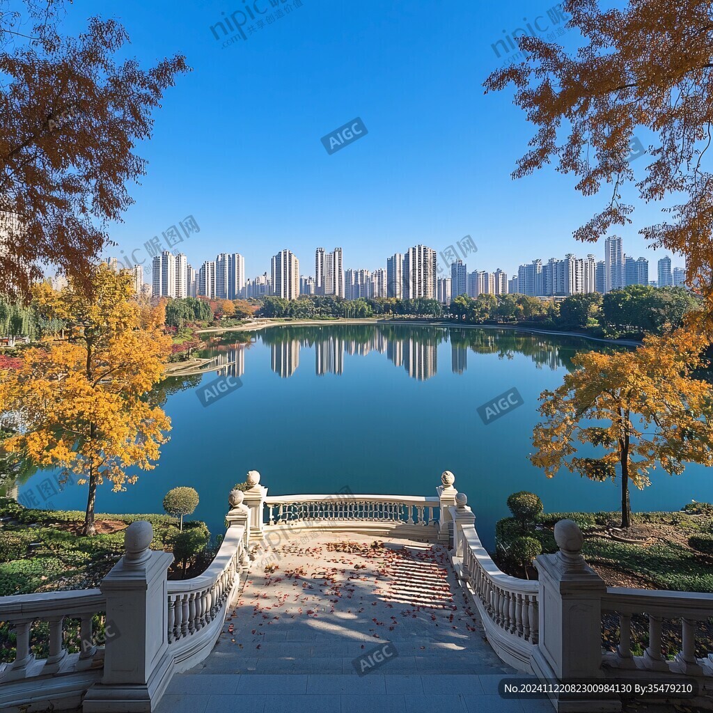 小区湖畔
