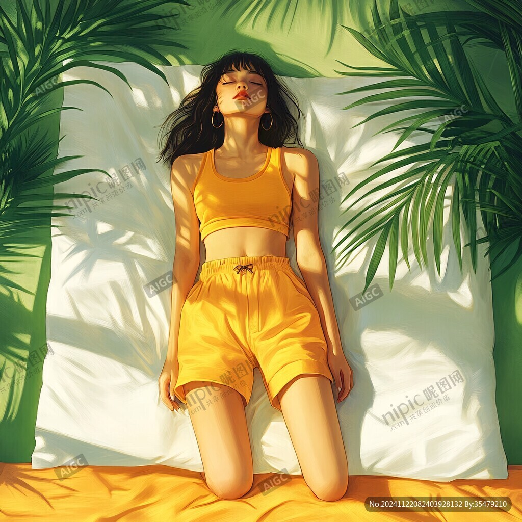青春风少女插画