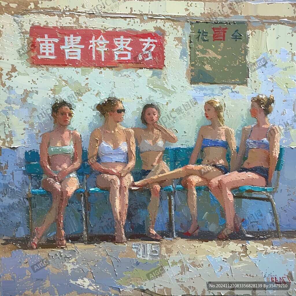 油画质地手绘人物