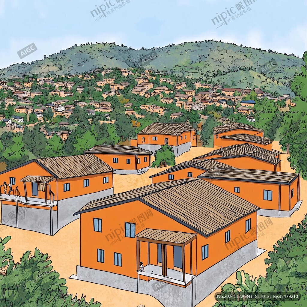 凉山建筑插画