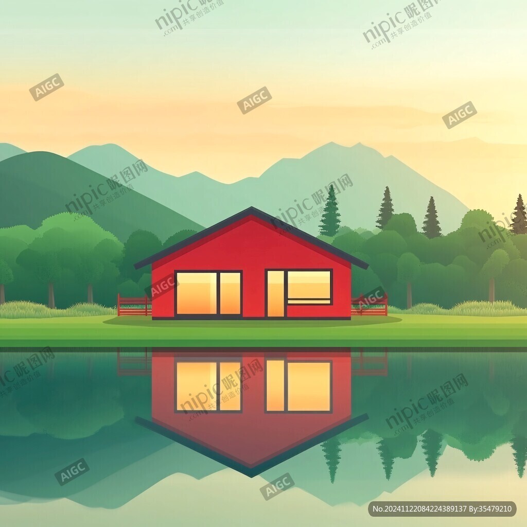 白天木屋农舍插图
