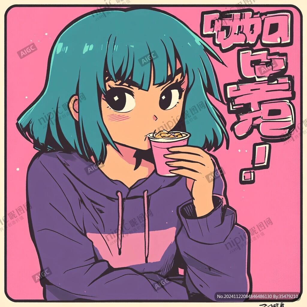 动漫吃东西