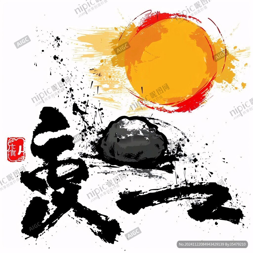 天人合一书法画