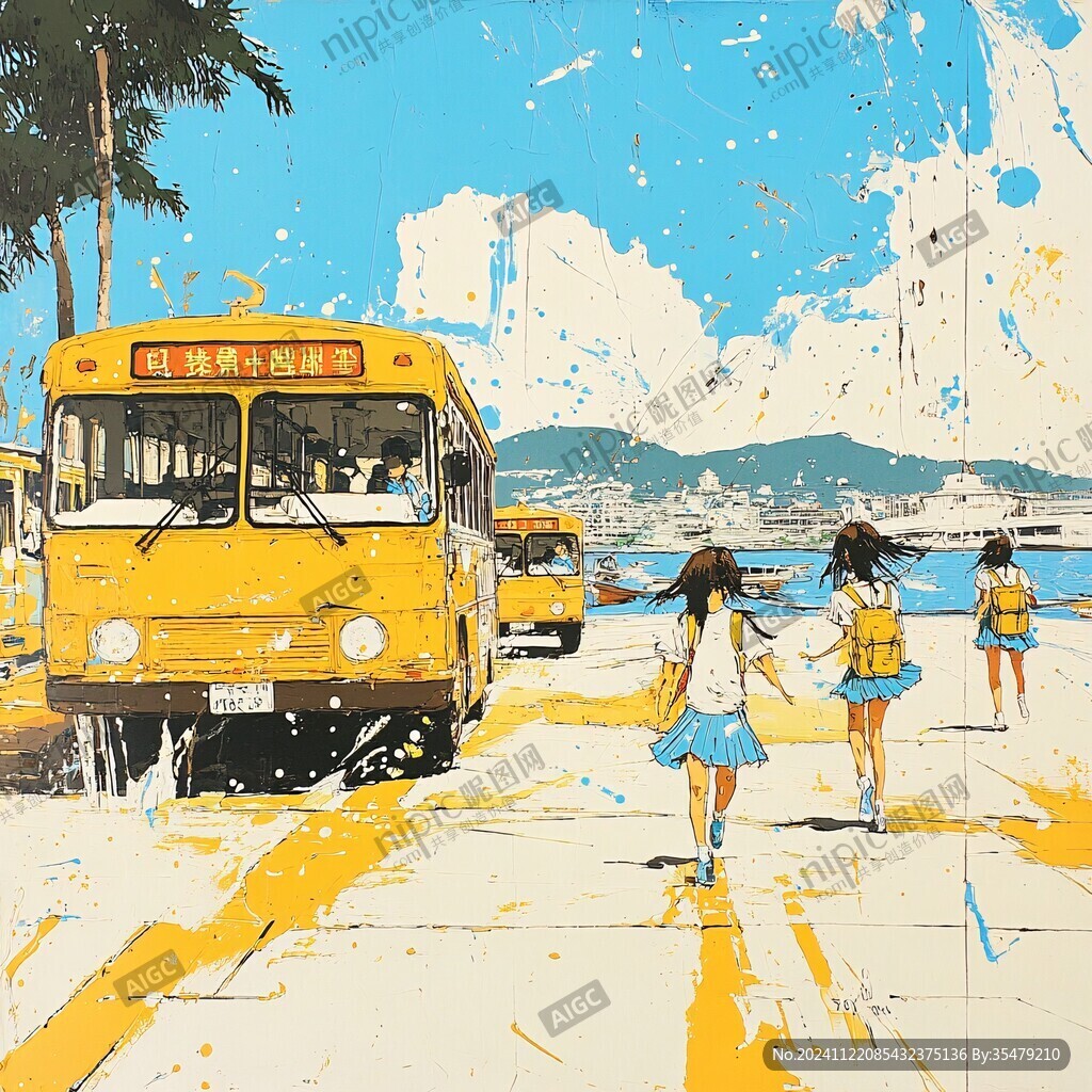 青春校园插画