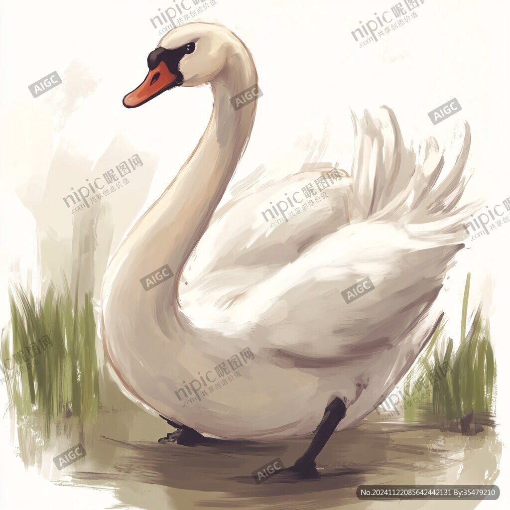 大白鹅插画