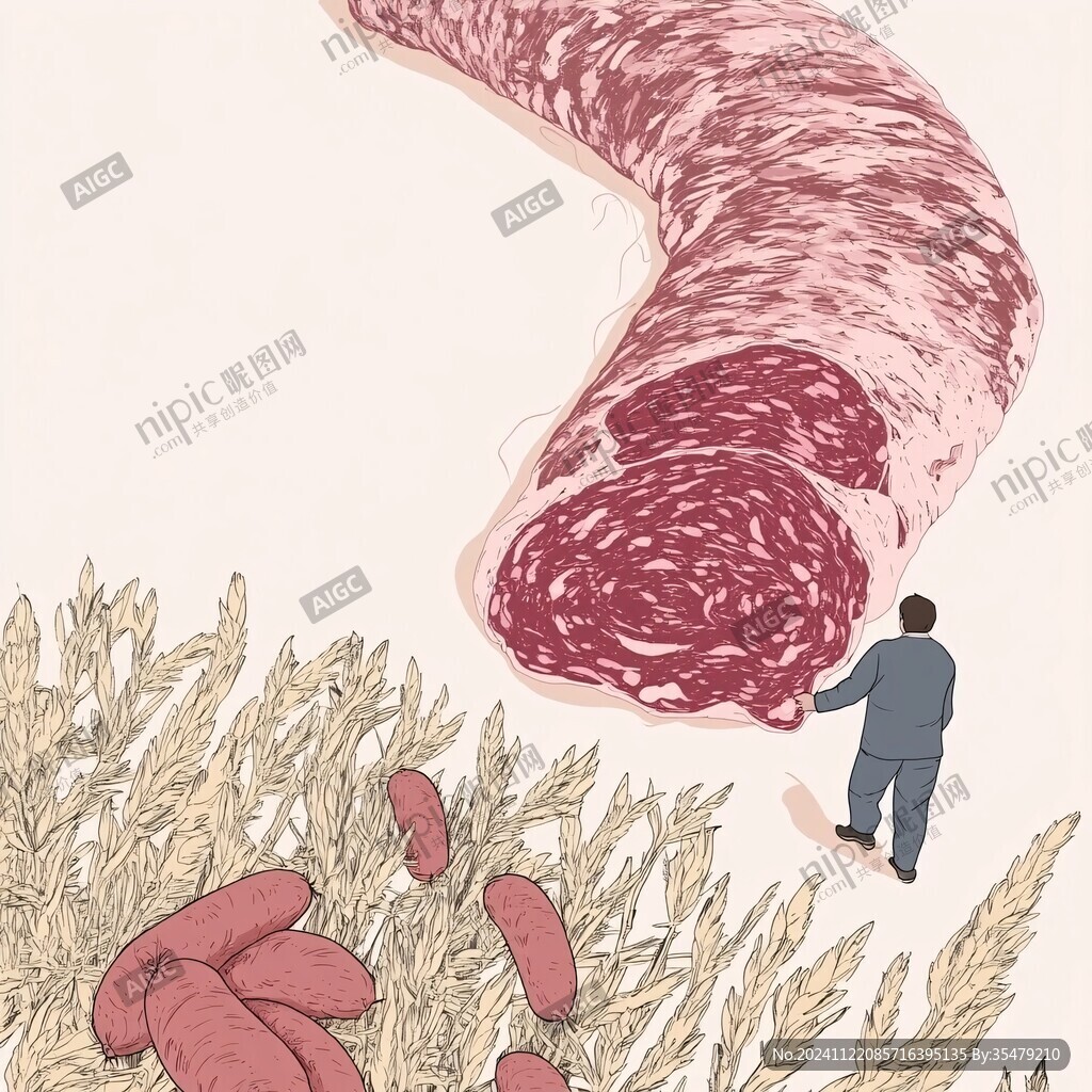腊肠工艺插画