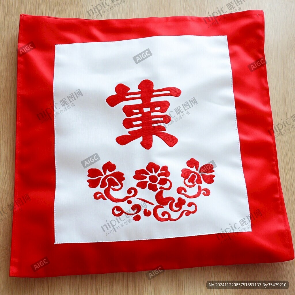 靠枕设计喜字素材