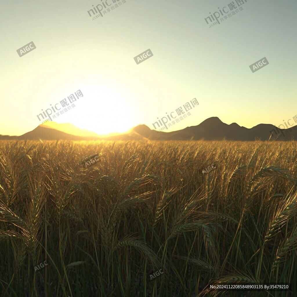 黄昏下的麦田