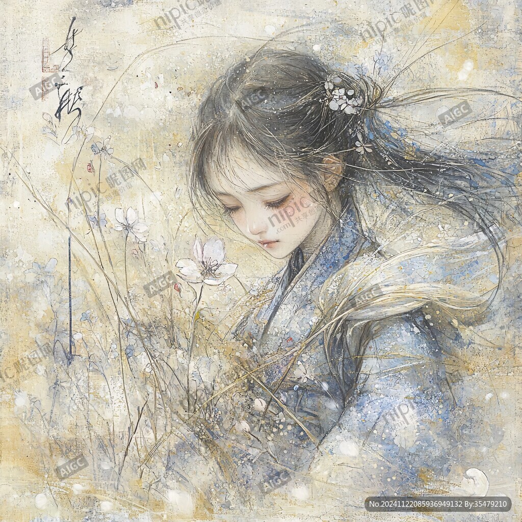 手绘古风女孩