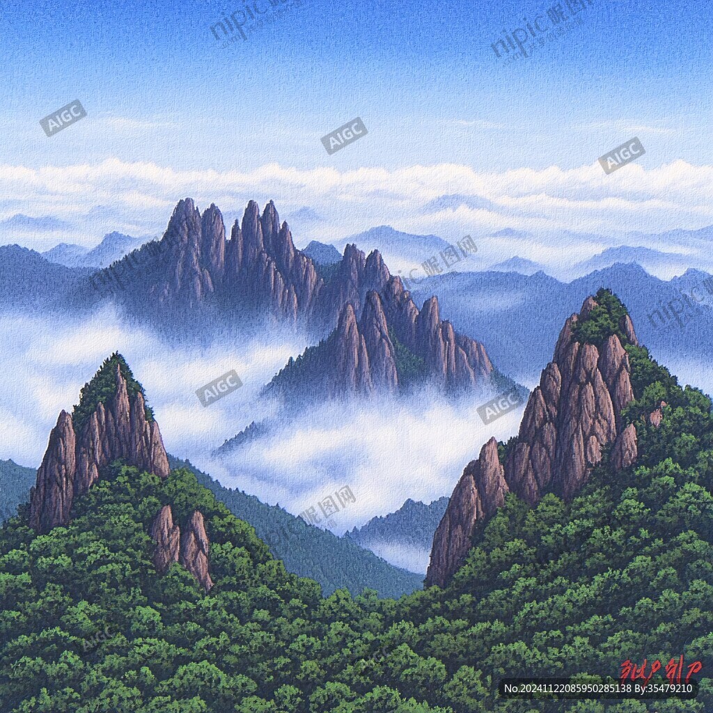太姥山风水画