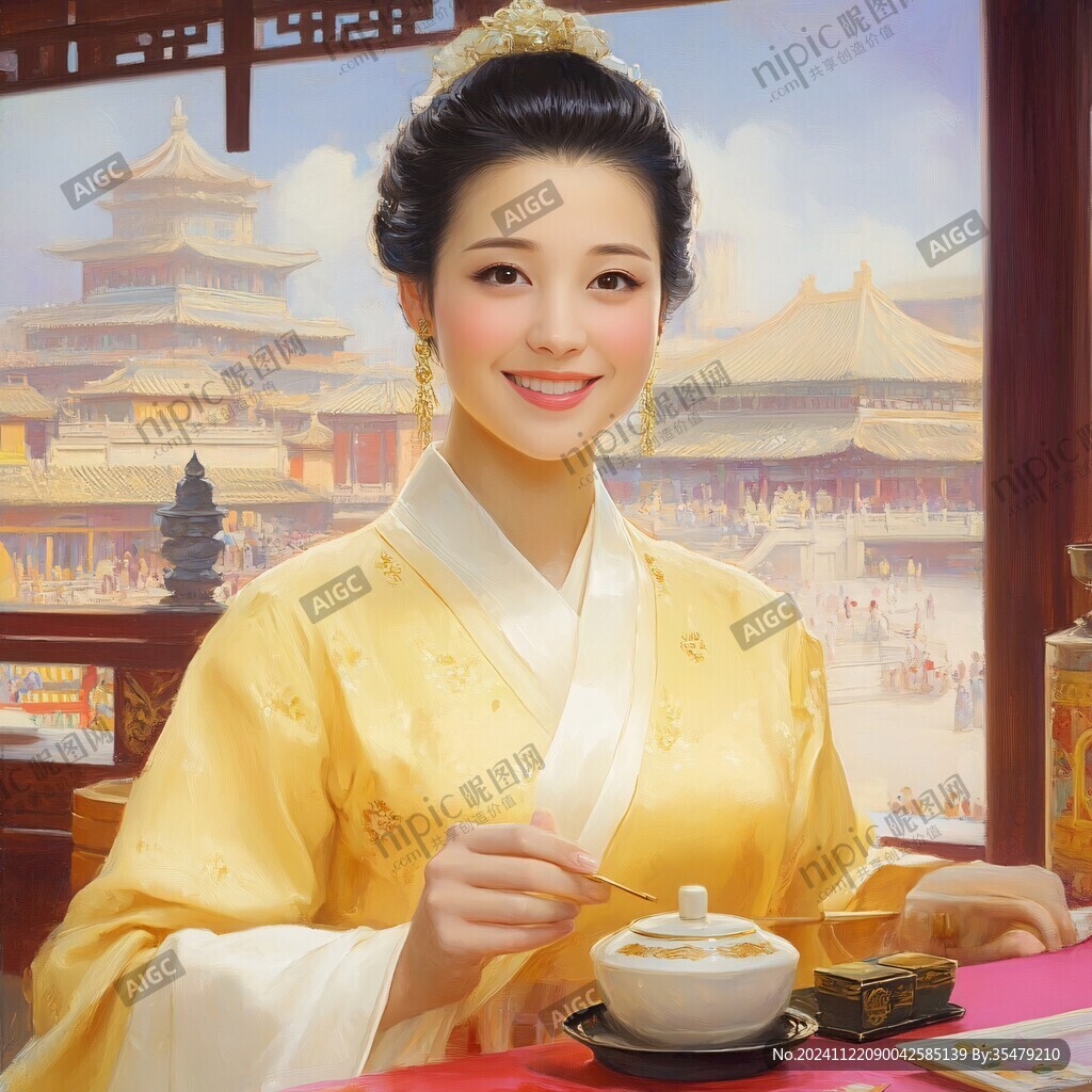 古典美女蜡像