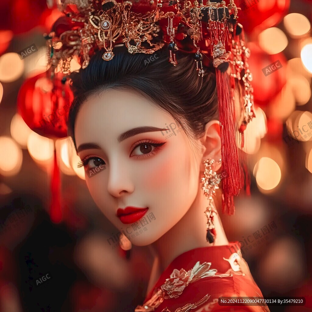 古风嫁衣美女