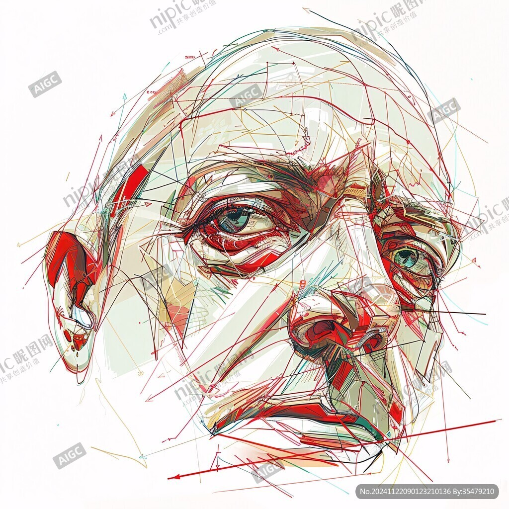 扭曲人像插画