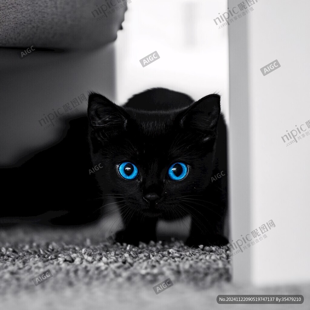 黑色的猫咪黑眼睛