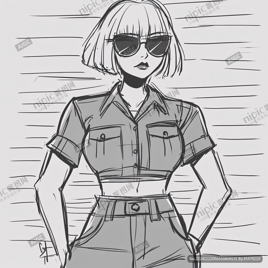 军训服装线稿