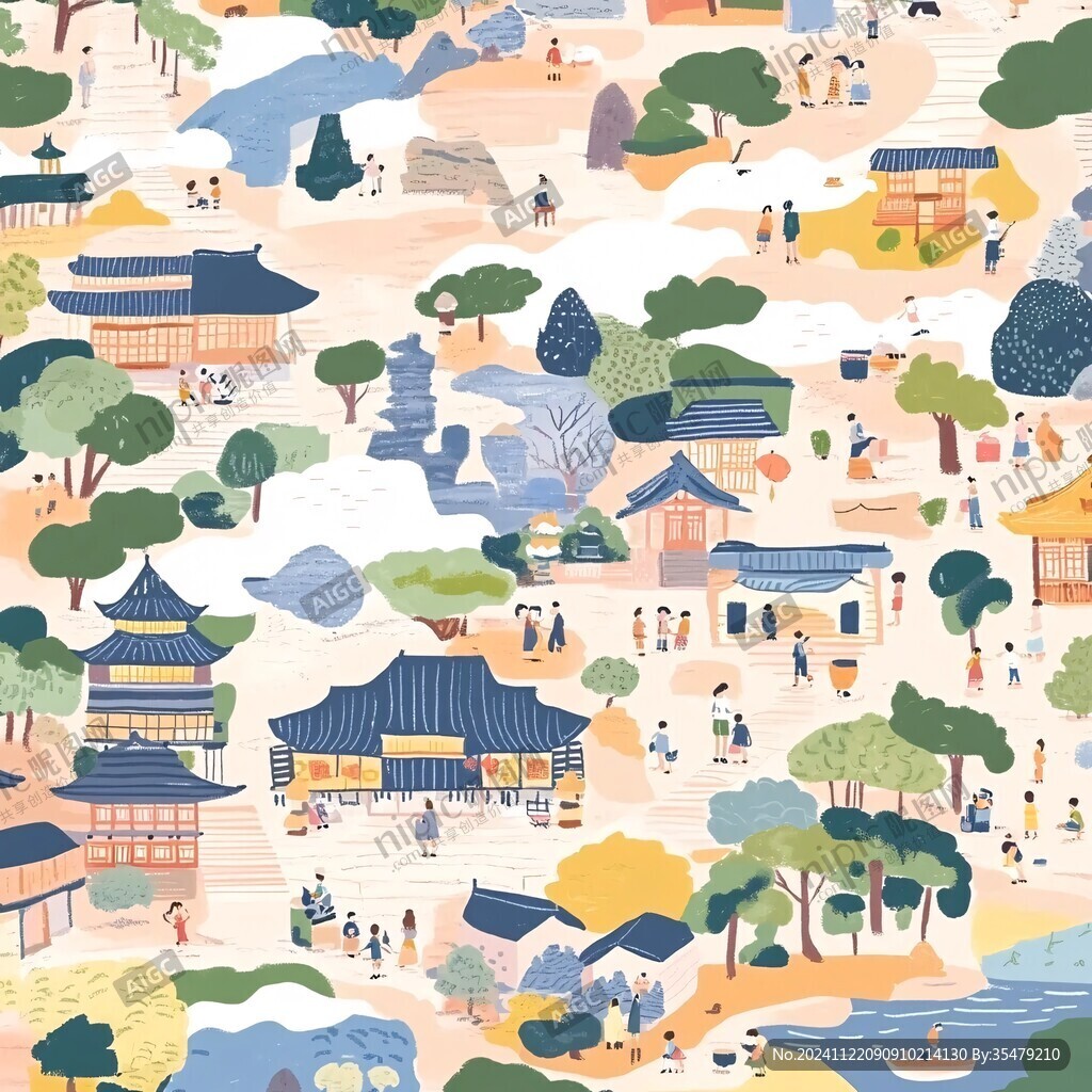 首尔插画宣传素材背景