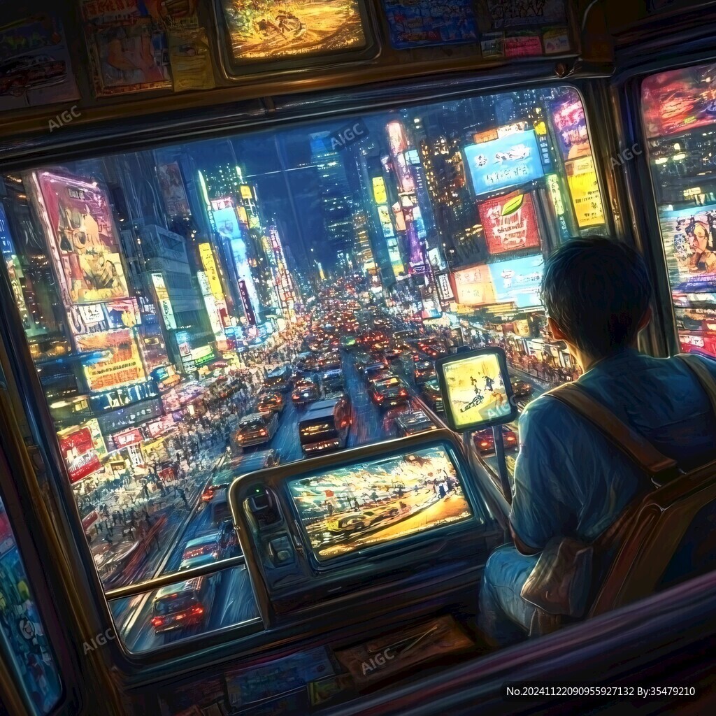 时代广场城市插画素材