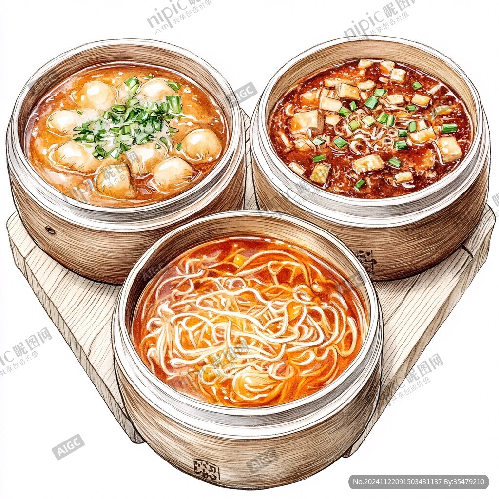 酸辣粉手绘