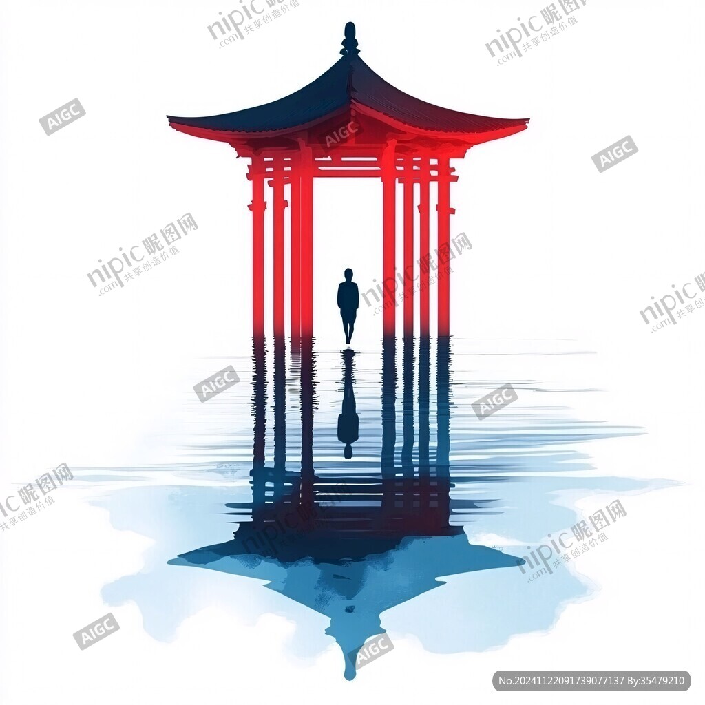 爱晚亭城市插画素材