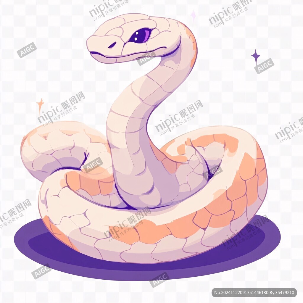 扁平风蛇插画