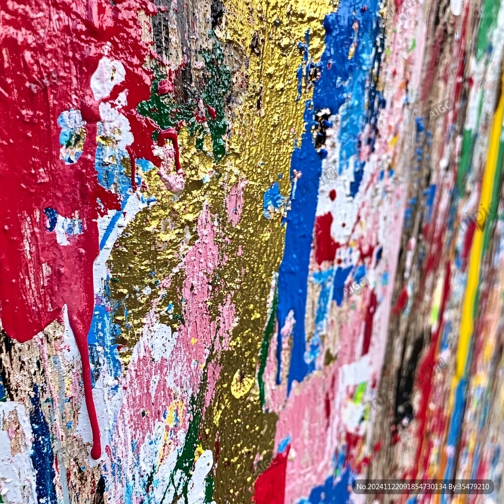 洒金油画