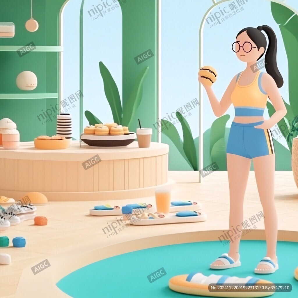 健身房健身插画体育