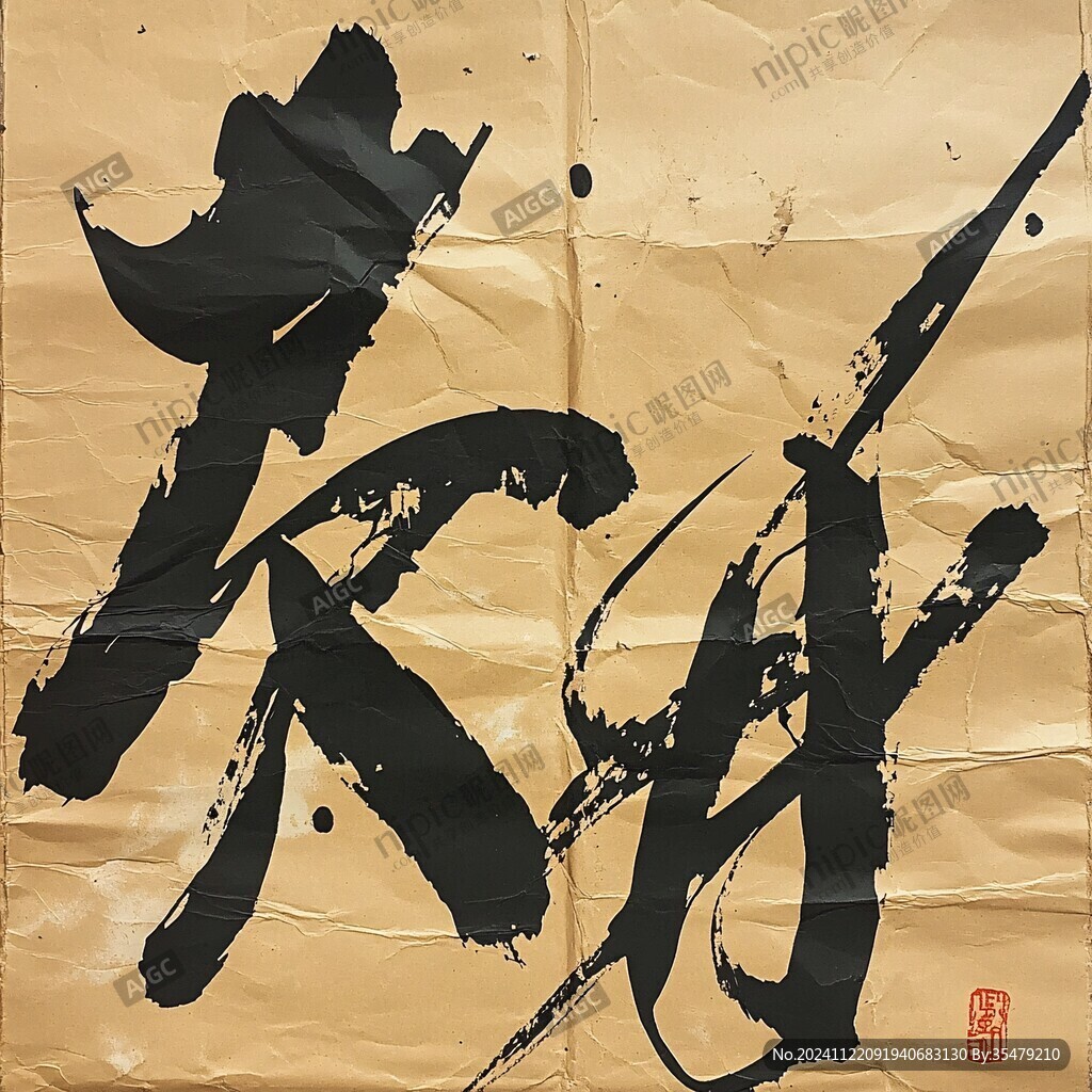 毛笔书法大张旗鼓