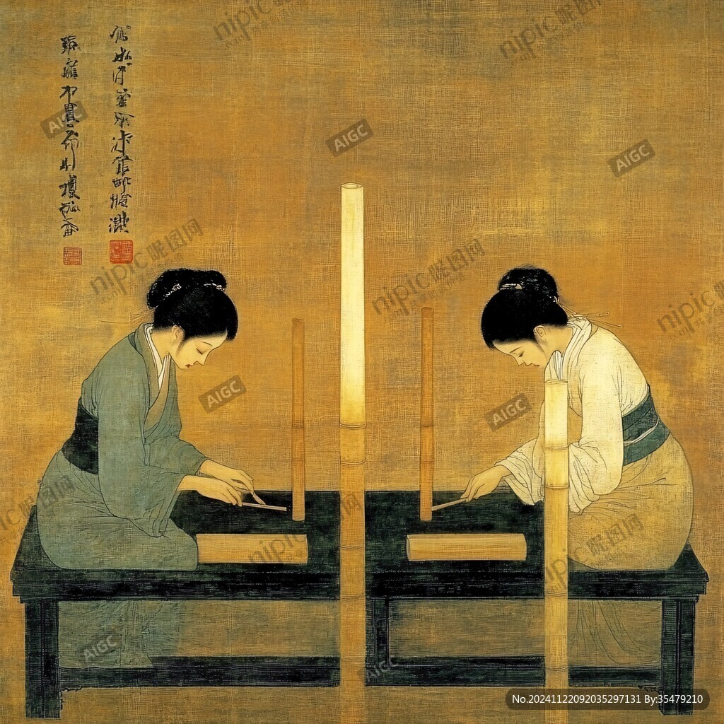 女织图插屏