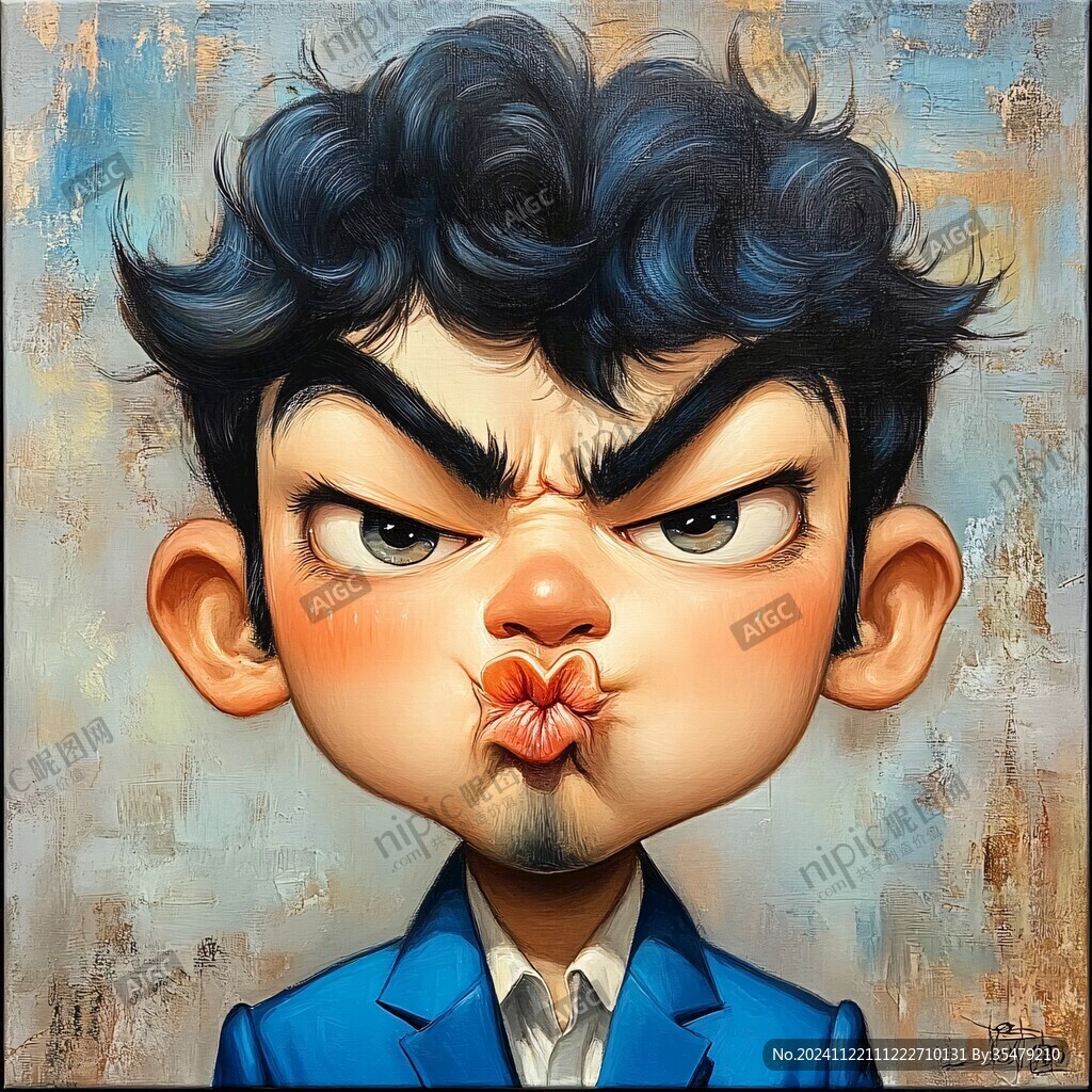 夸张人物插画