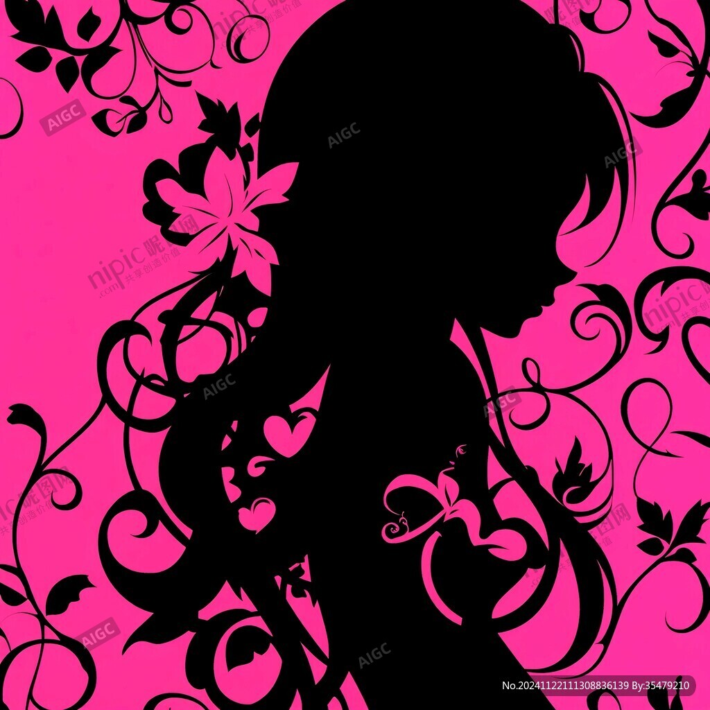 唯美花纹女孩