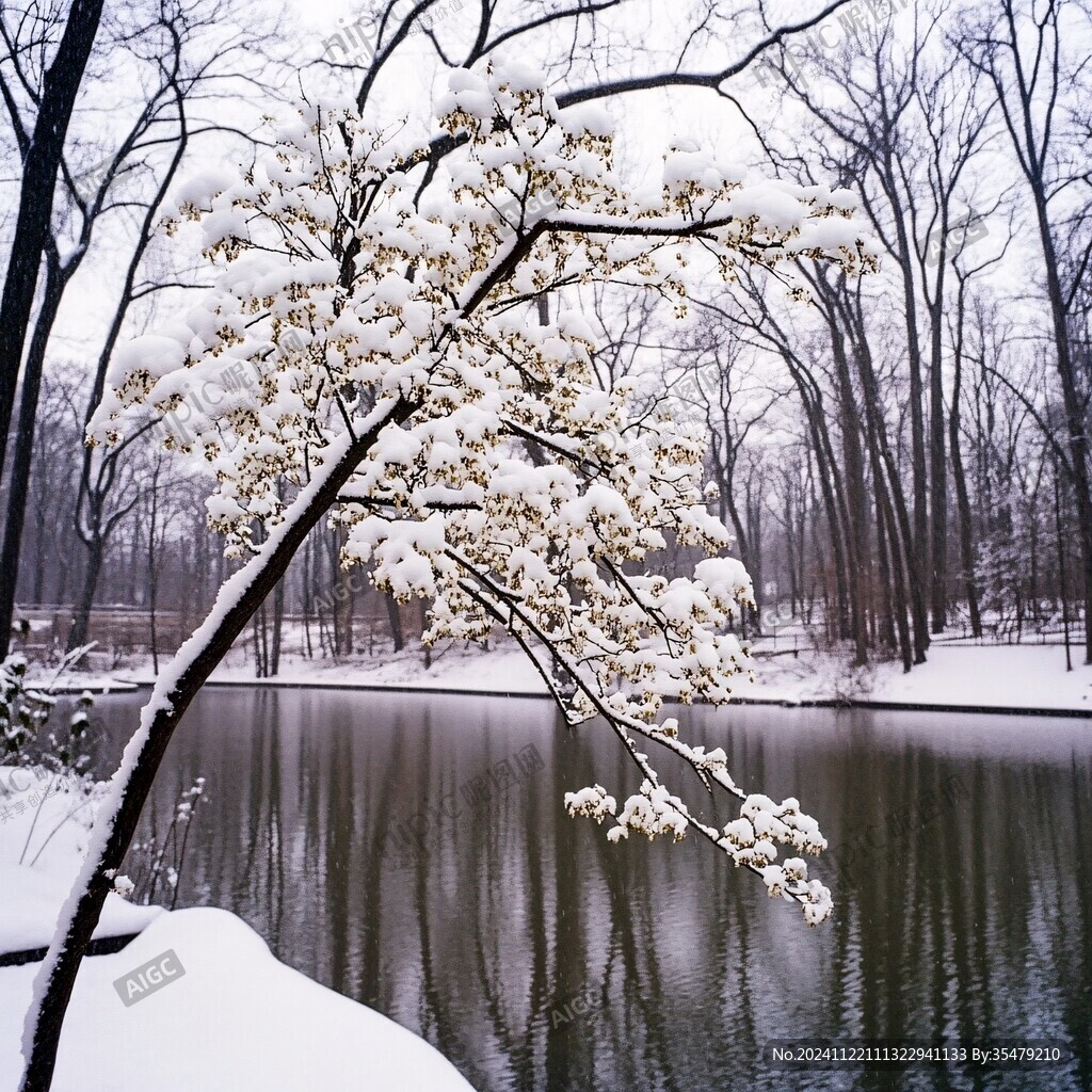 迎春花雪景