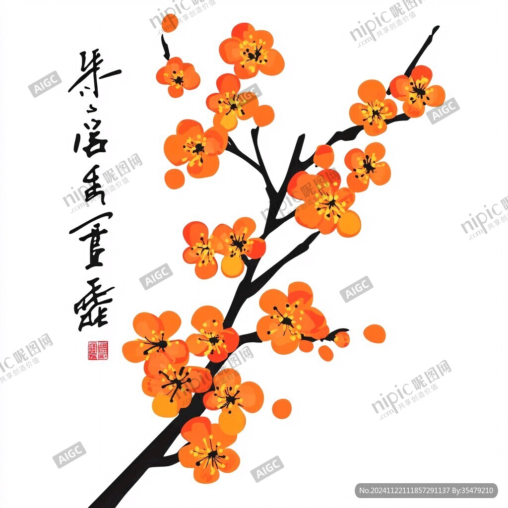 书法腊梅