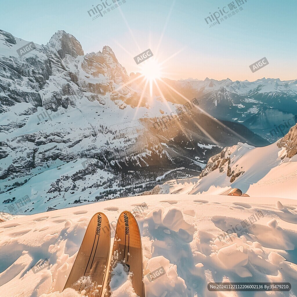 过雪山的鞋