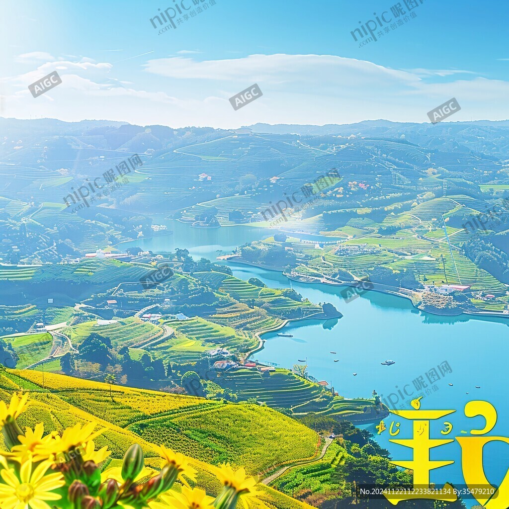 葡萄酒种植山水风光