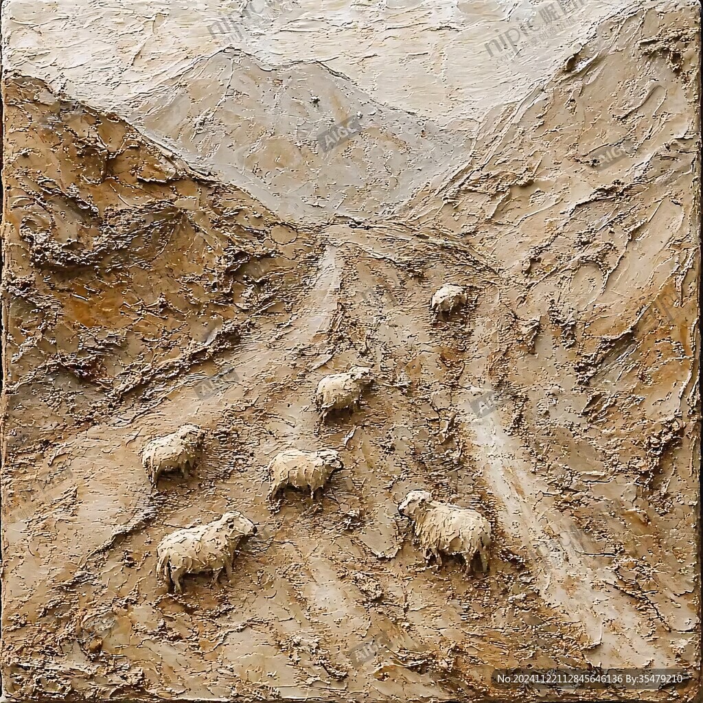 群羊岩画