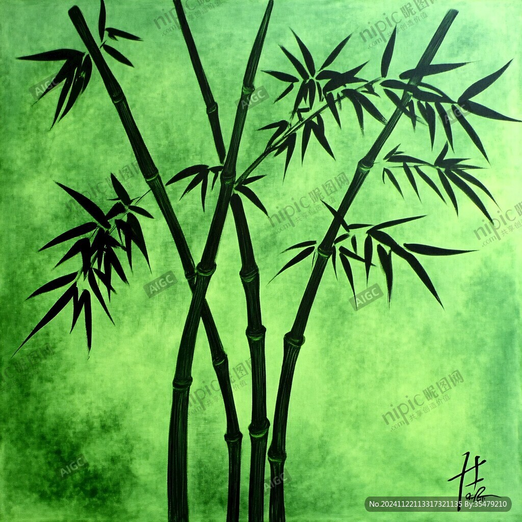 绿竹壁画