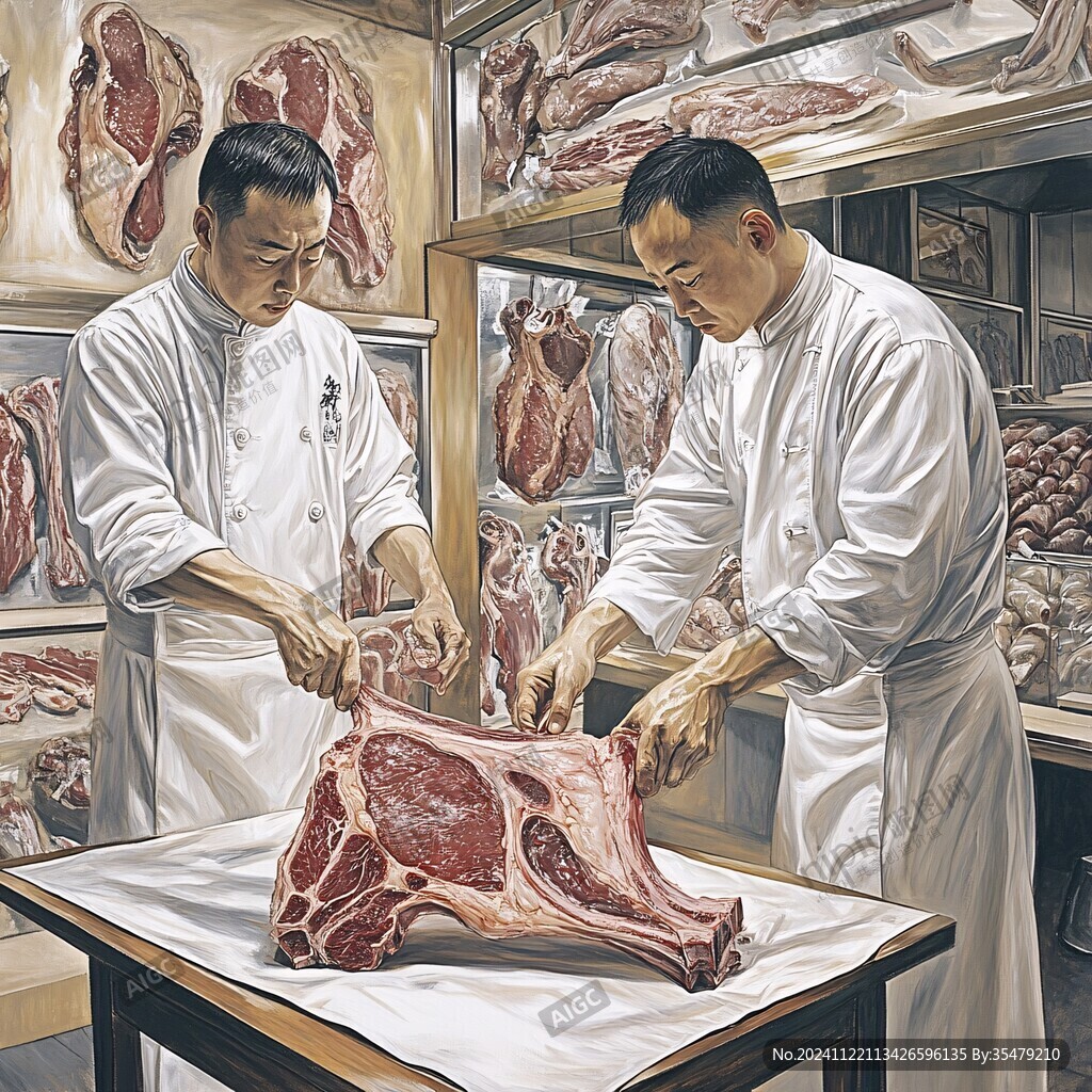 肉铺插画