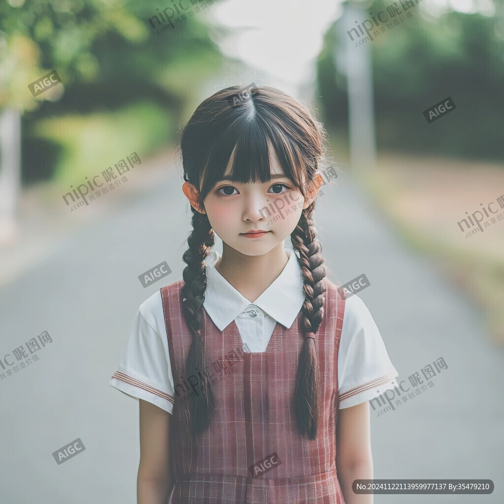 背带裙女孩