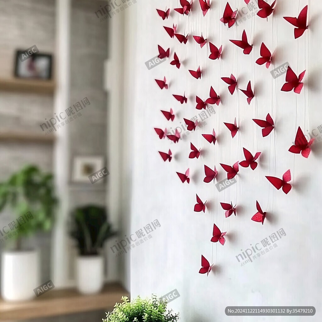 花瓣纸展示墙