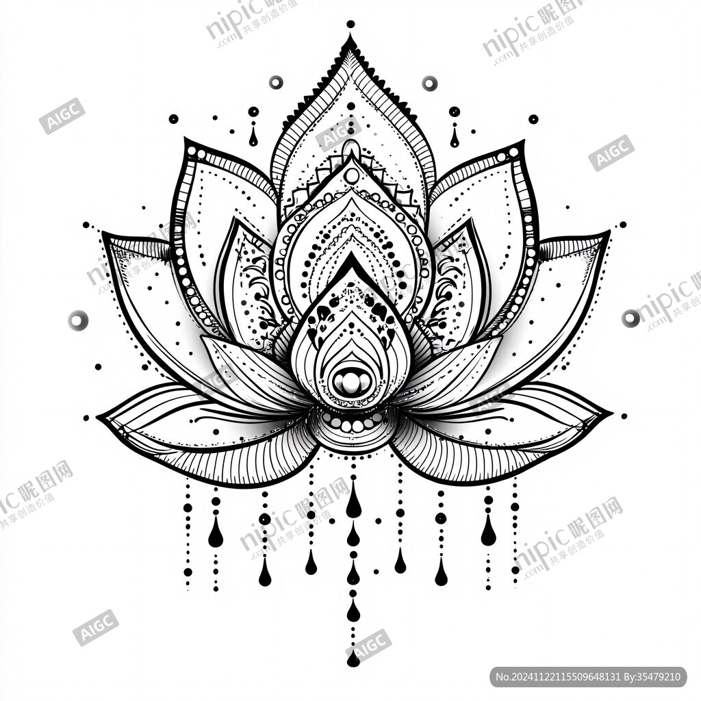 手绘莲花座