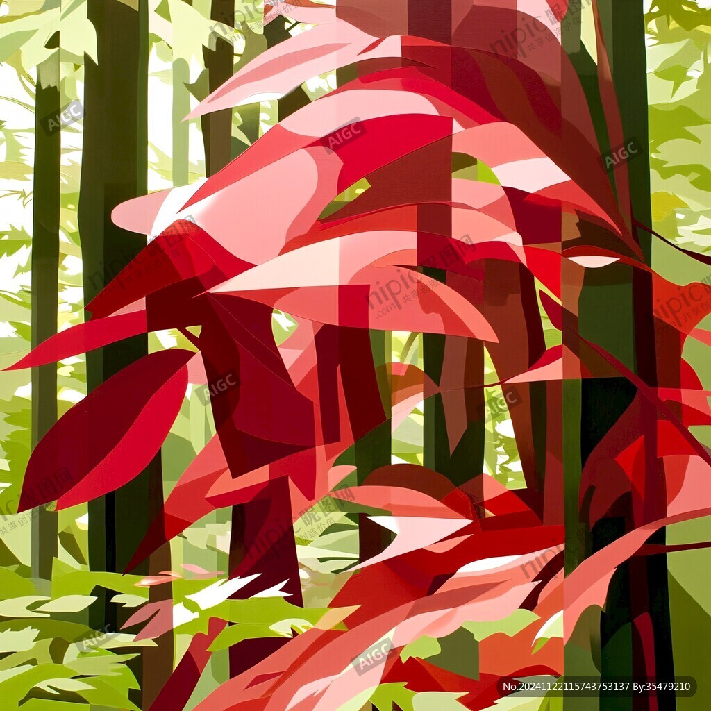 扁平丛林插画