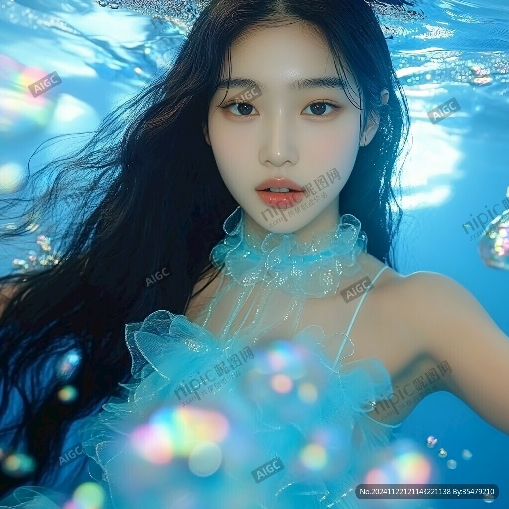 梦幻唯美蓝色系少女