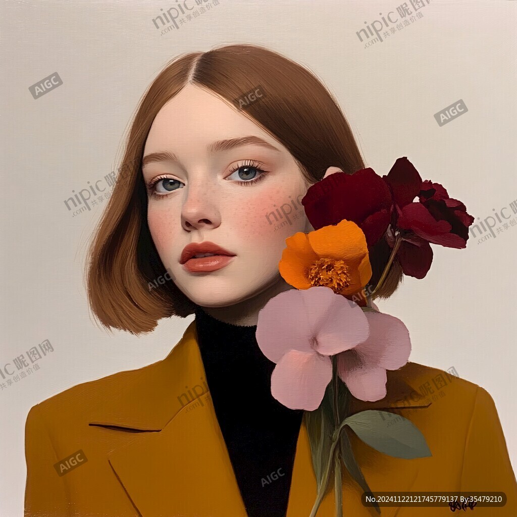 高级感女插画